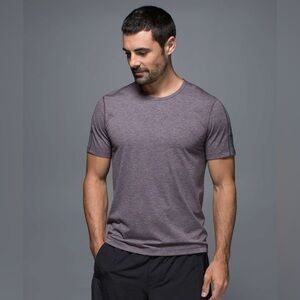 Lululemon Heathered Black Cherry Training Short Sleeve